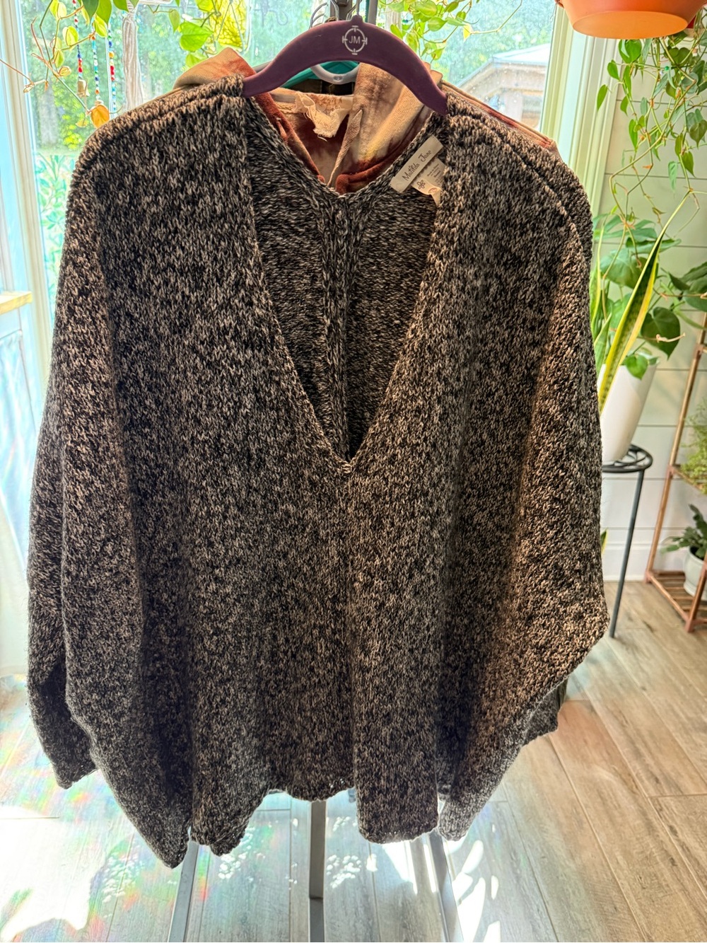 Matilda Jane Black and White Marled V-Neck Sweater